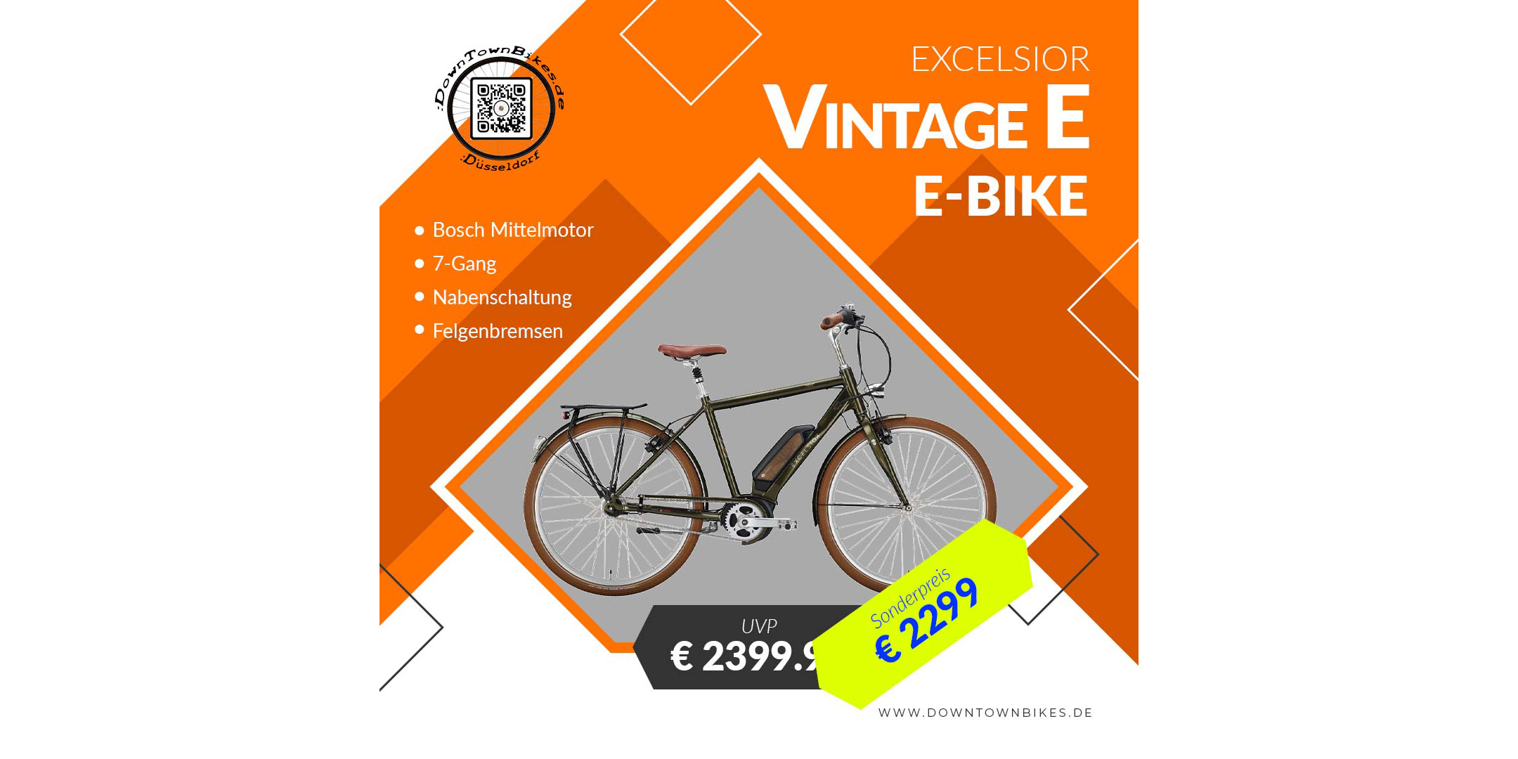 E Bike EXCELSIOR Vintage E 28 dunkelgrün 7-Gang